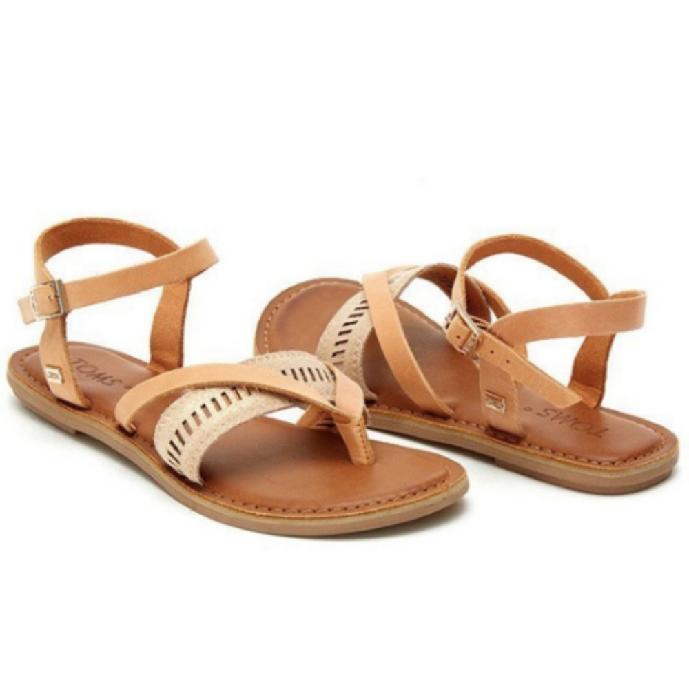 TOMS Lexie Metallic Sandstorm Gladiator Sandals